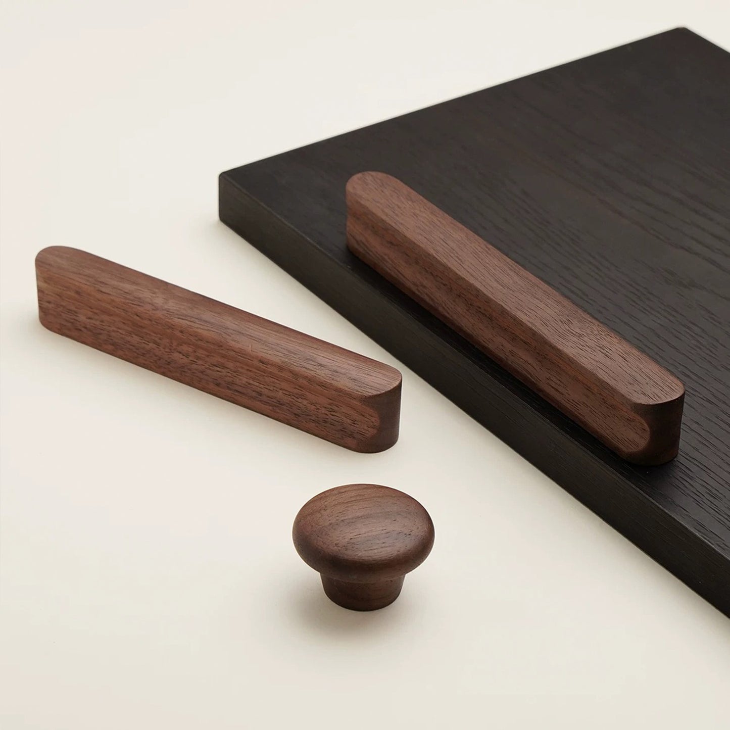 Walnut Wood Cabinet Pull – Modern Wooden Drawer Handle