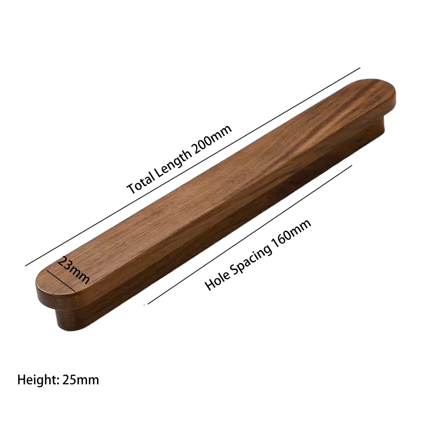Walnut Wood Cabinet Pull – Modern Wooden Drawer Handle